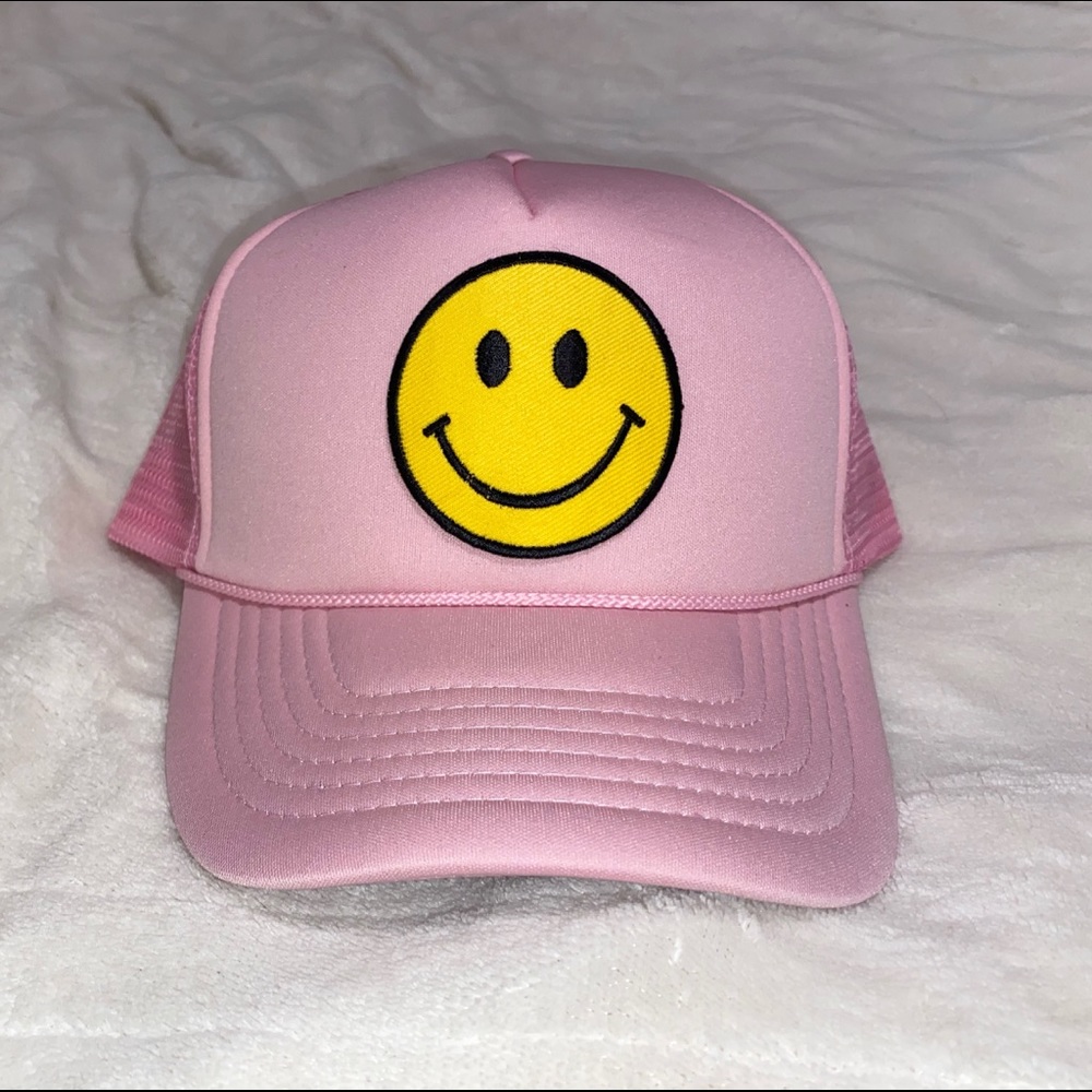 Pink smiley hat